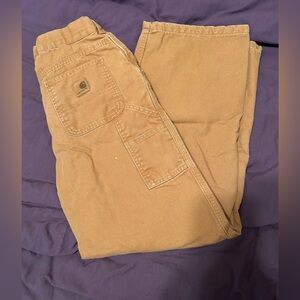 Carhartt Boys Brown Flannel lined Cargo Pants